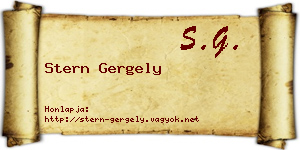 Stern Gergely névjegykártya